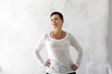 Confident mature woman front view