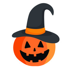 Funny pumpkin,  helloween, vector illustration