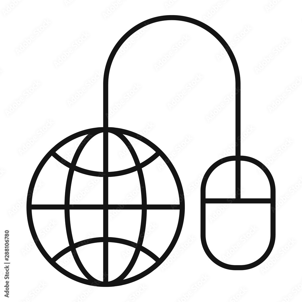 Poster global web banking icon. outline global web banking vector icon for web design isolated on white bac
