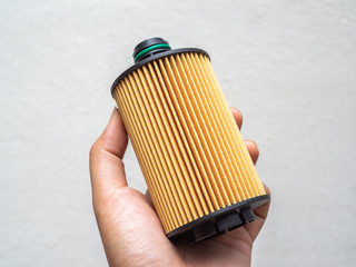 Oil filter. Car fuel filter isolated on white background