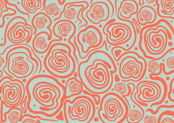 ped-mint seamless pattern with hand-drawn spirals
