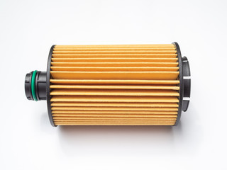 Car fuel filter isolated on white background.