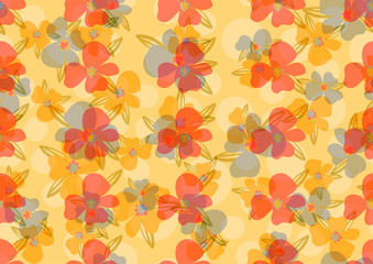 Naklejka na ściany i meble seamless color pattern with flowers