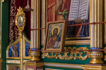 Icon depicting Jesus Christ in the Greek Orthodox Monastery of the Transfiguration located on Mount Tavor near Nazareth in Israel