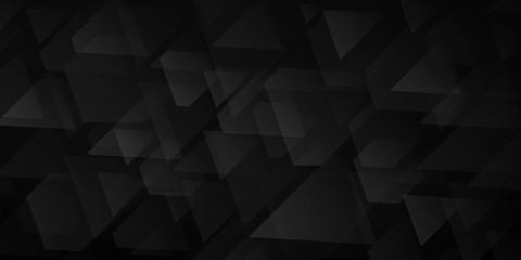Abstract background of intersecting triangles and polygons in black colors