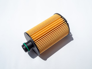 Car fuel filter isolated on white background.