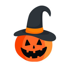 Funny pumpkin,  helloween, vector illustration