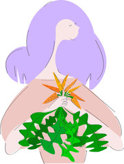 Girl hold a bunch of carrots