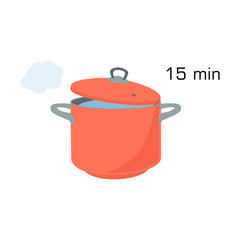 Cooking pan, pot isolated on white background.