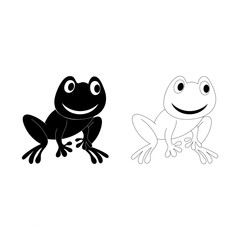 Obraz premium frog symbols logo and template