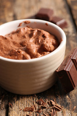 close up on delicious chocolate mousse