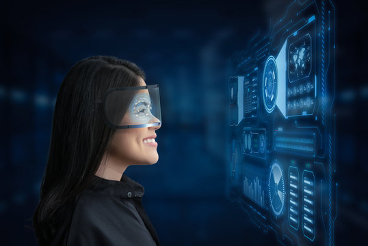 Fototapeta Woman enjoy goggle