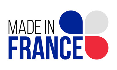 made in france, vector logo on white background