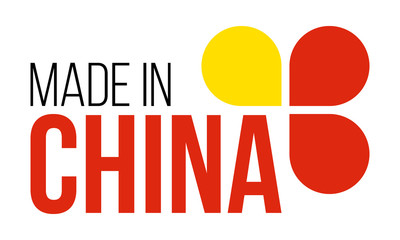 made in china, vector logo on white background
