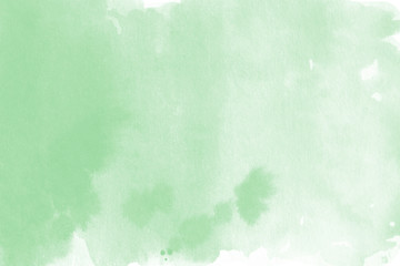 Hand drawn abstract watercolor mint background.