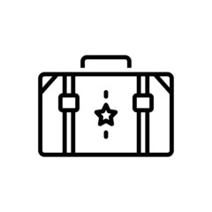 Black line icon for suitcase 