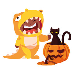 kids in halloween costumes image