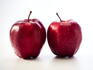 Red apples isolated on white background