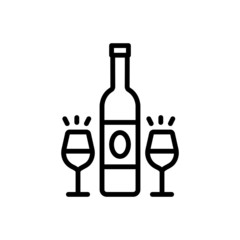 Black line icon for wine 