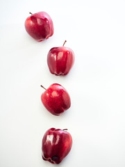 Red apples isolated on white background