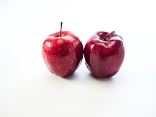 Red apples isolated on white background