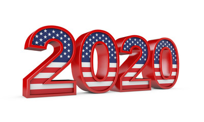 Fototapeta na wymiar 2020 United States of America Presidential Election sign. 3D Rendering