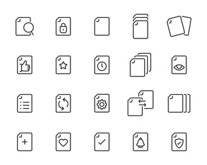 set of paper icons, document, page, form