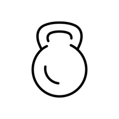 Black line icon for dumbbell 