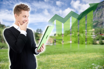 Young attractive gardener. Hobbies and work. 