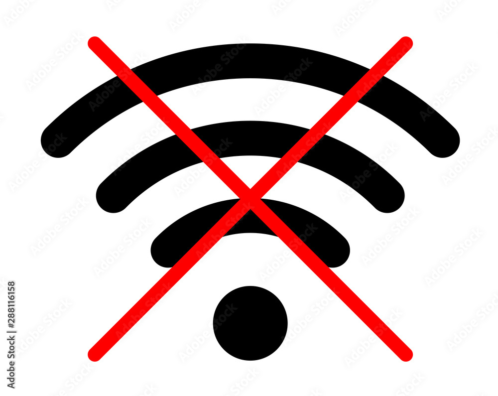 Wall mural wireless | no internet connection | signal icon