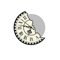 Retro and vintage clock logo design