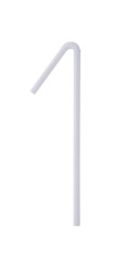 White plastic straw isolated on white background