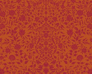wedding card design, paisley floral pattern , India	