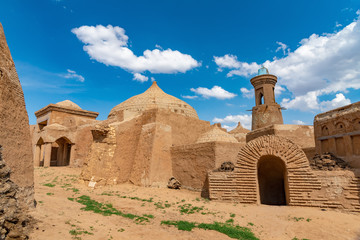 Clay buildings and minaret in the capital of the Golden Horde - the city of Sarai Batu
