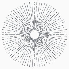Obraz premium Sun burst, star burst sunshine. Radiating from the center of thin beams, lines.