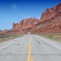 Road in United States. American landscape.