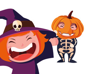 kids in halloween costumes image