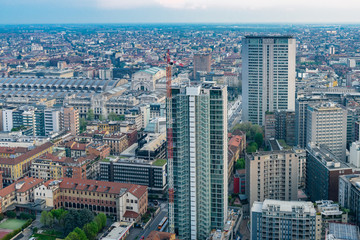 Milano dall'alto, grattacieli di Porta Nuova Garibaldi 