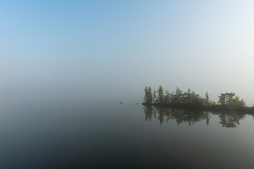 Foggy morning on the lake