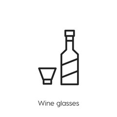 wine glasses icon vector symbol