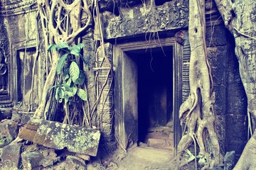 Cambodia culture. Retro filtered colors tone.