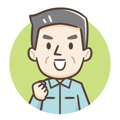 シニア男性　作業服