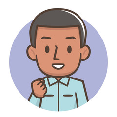 若い男性　作業服