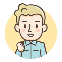 若い男性　作業服