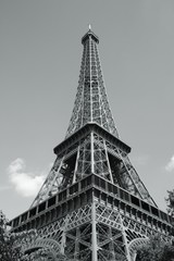 Eiffel Tower, Paris. Black and white retro style.