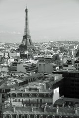Paris - Eiffel Tower. Black and white retro style.