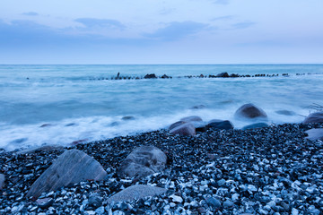 Europa, Deutschland, Mecklenburg-Vorpommern, Insel Rügen, Nationalpark Jasmund, UNESCO-Weltnaturerbe, Küste, Abendlicht