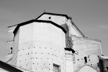 Bologna, Italy. Black and white retro style.