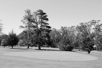 Fototapeta premium California country club. Black and white vintage style.