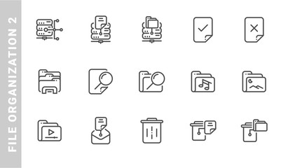 file 2 icon set. Outline Style. each made in 64x64 pixel